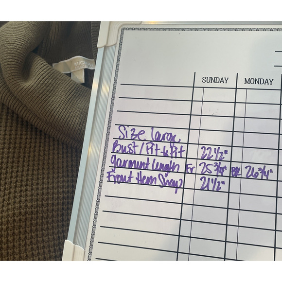 Michael Kors Women's Waffle Knit Cowl Neck Sweater Sz L Long Sleeve Cozy Modern - Picture 10 of 13